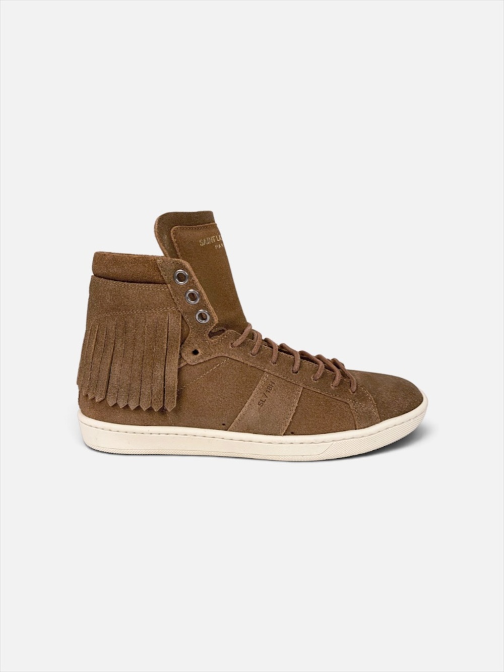 Saint Laurent SL/18H Brown Suede High-Top Sneakers EU 39 Men NIB